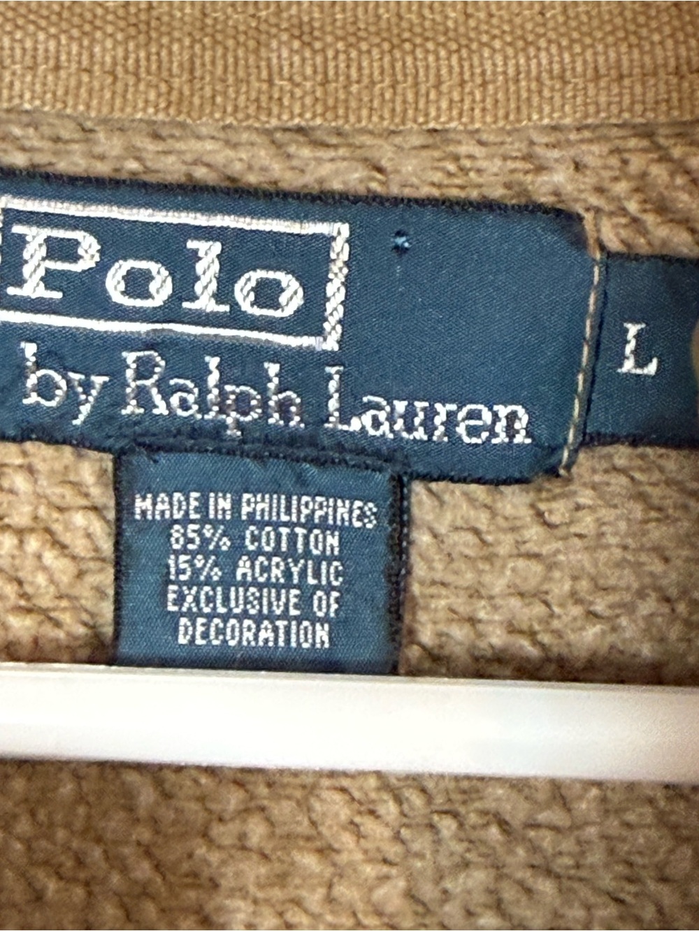Polo by Ralph Lauren Men's Tan Long-Sleeve sweatshirt, Large - Picture 5 of 6